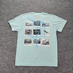 Guy Harvey Tshirt Mens Medium Teal Short Sleeve Outdoors Fishing Graphic Print